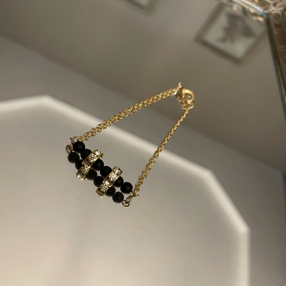 Handmade black and gold bracelet